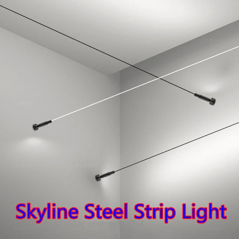 Skyline Linear Wall Lamp Strip Family Decoration Black White Steel Bar Villa Aisle DIY Length LED Ceiling Light Cutting Sconce