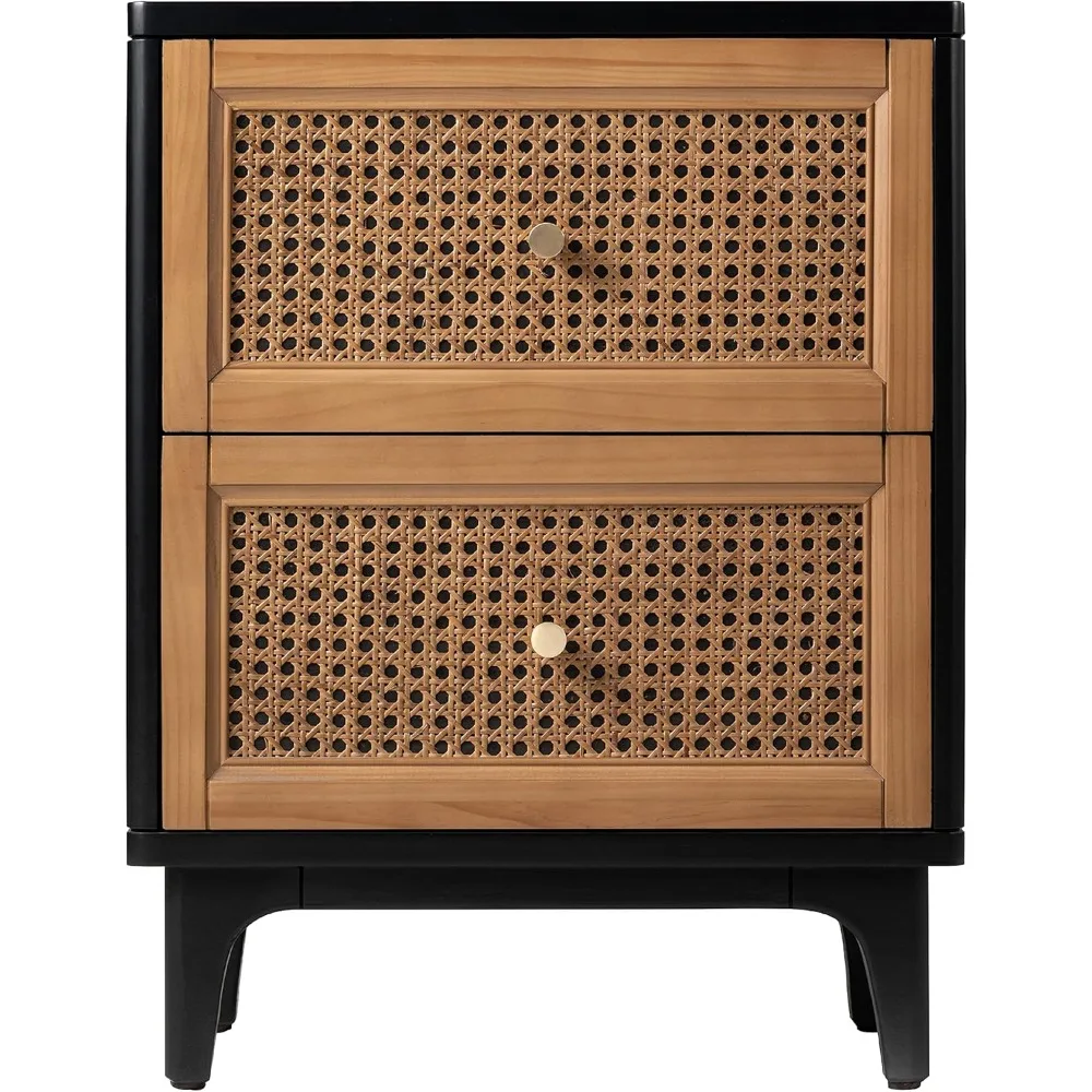 Comodino moderno completamente assemblato e foderato pulito, tavolino con 1 cassetto, nero