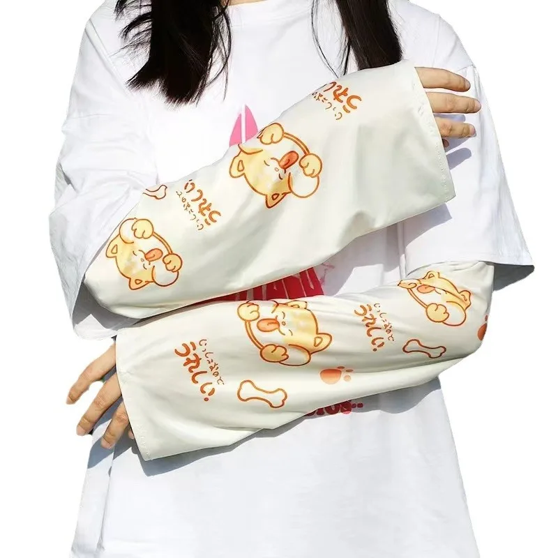 Miniso 여름 선 스크린 슬리브 커버 Yugui 학생 Sanrio 만화 귀여운 팔 케어 느슨한 핸드 슬리브 UV 안티 아이스 실크 슬리브