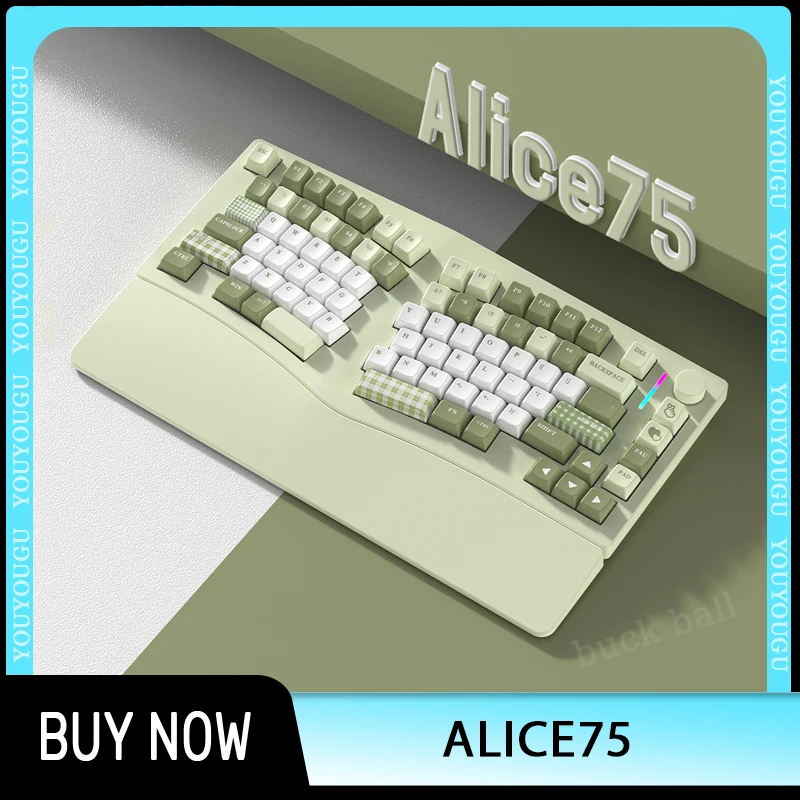 Feker Alice75 Mechanical Keyboard Cnc Ergonomics Wireless Bluetooth 3mode Custom Rgb Hot Swap Keyboard Pc Game Office Gifts