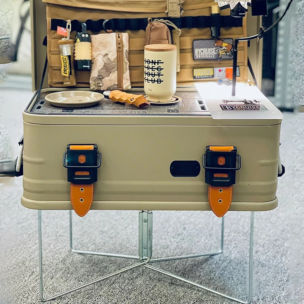 Suporte de metal dobrável para acampamento, caixa organizadora portátil, suporte dobrável, aço inoxidável, caixa de armazenamento de ferro, para viagens, cozinha