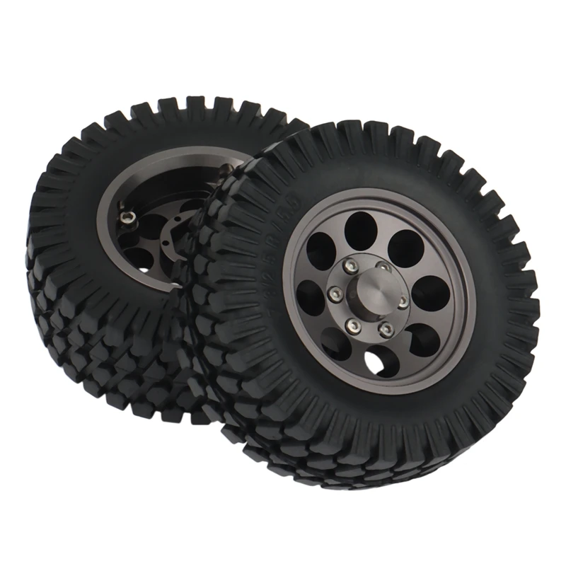 4PCS 1.55 Metal Beadlock Wheel Rims Tires Set For 1/10 RC Crawler Car RC4WD D90 TF2 Tamiya CC01 LC70 LC80 MST JIMNY