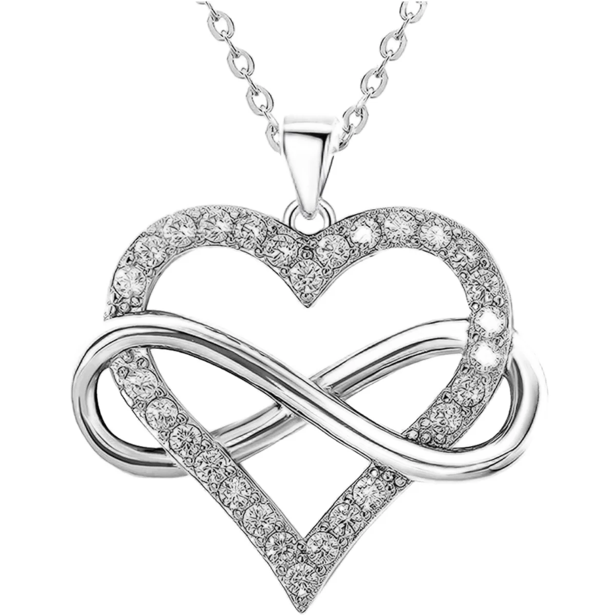 1Pc Women's Infinity Love Pendant Necklace, Romantic, Luxurious And Fashionable, Suitable For Wearing On Banquet Anniversaries