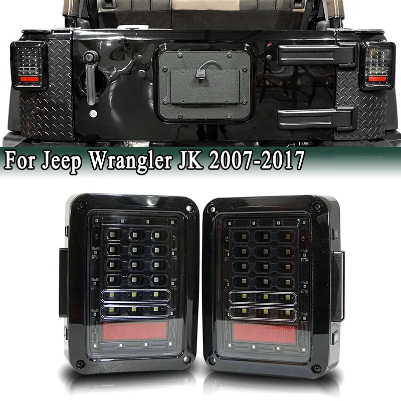 

10-30V LED Tail Light Assembly Rear Brake Reverse Lamps with DRL Turn Signal Light For Jeep Wrangler JK 2 / 4 Door 2007-2017