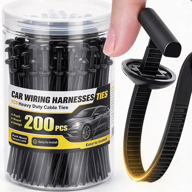Nylon Cable Tie Buckle Self-locking Zip Ties Multi-purpose Car Daily Repair Fastening Strap Heavy Duty Wiring Fixed Ties Supply