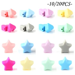 10/20pcs Heart Star Silicone Beads Colourful Cartoon Focal Beads DIY Bracelets Necklace Accessories For Jewelry Making