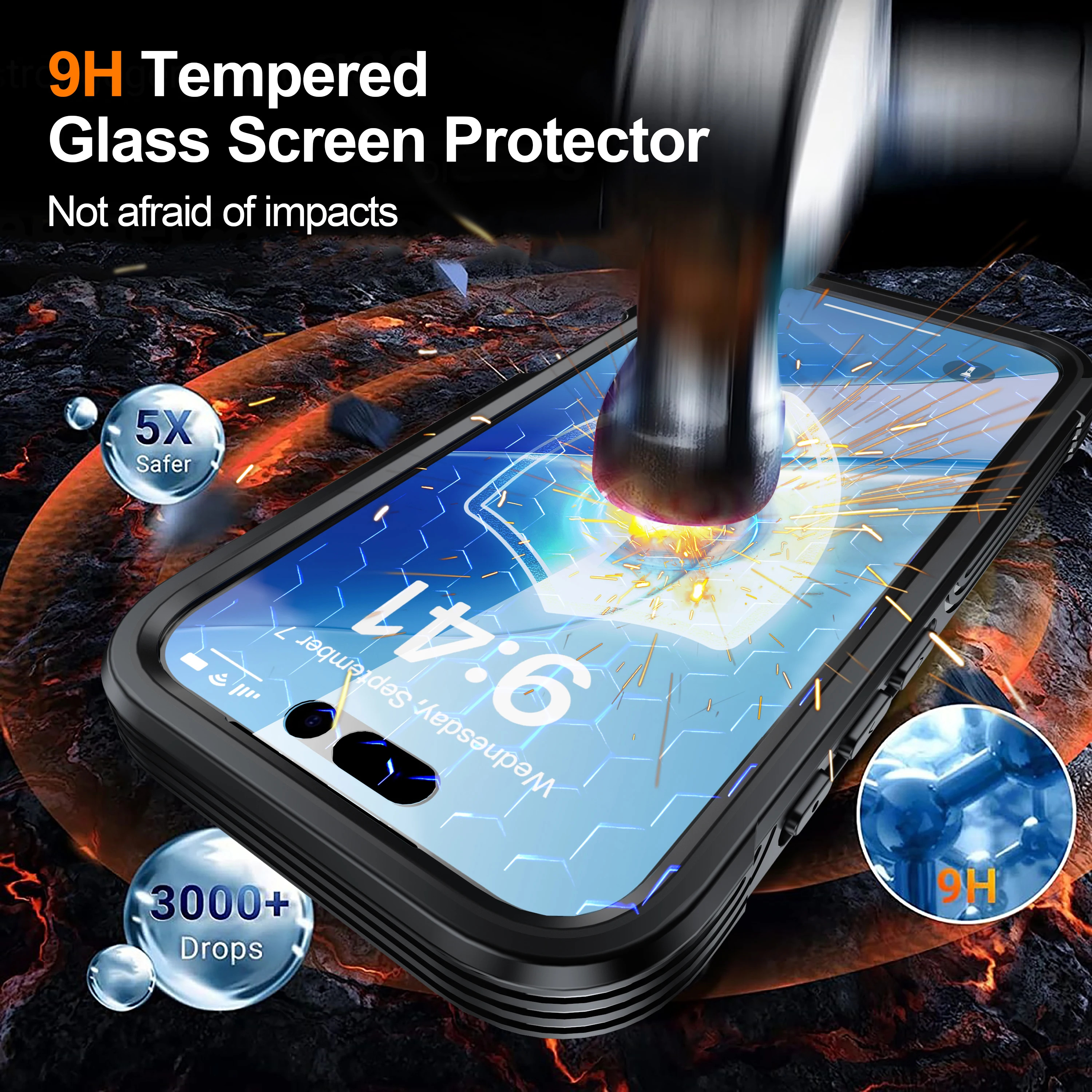 Die 360-Grad-Vollschutz-Handyhülle ist geeignet für iPhone 17E/17 Pro Max/16/15/14, stoßfest und hat ein robustes Aussehen. – Detail 2