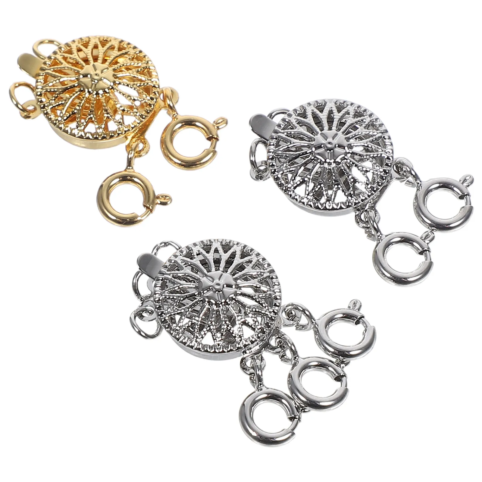 Necklace Layering Clasps 3 Piece Copper Multi Strand Separator Stackable Jewelry Detangler Connectors