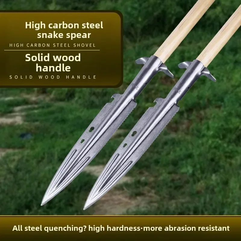 New Spear head Manganese steel pointed shovel Outdoor multifunctional camping Firewood splitting Road Hongying head Spear head