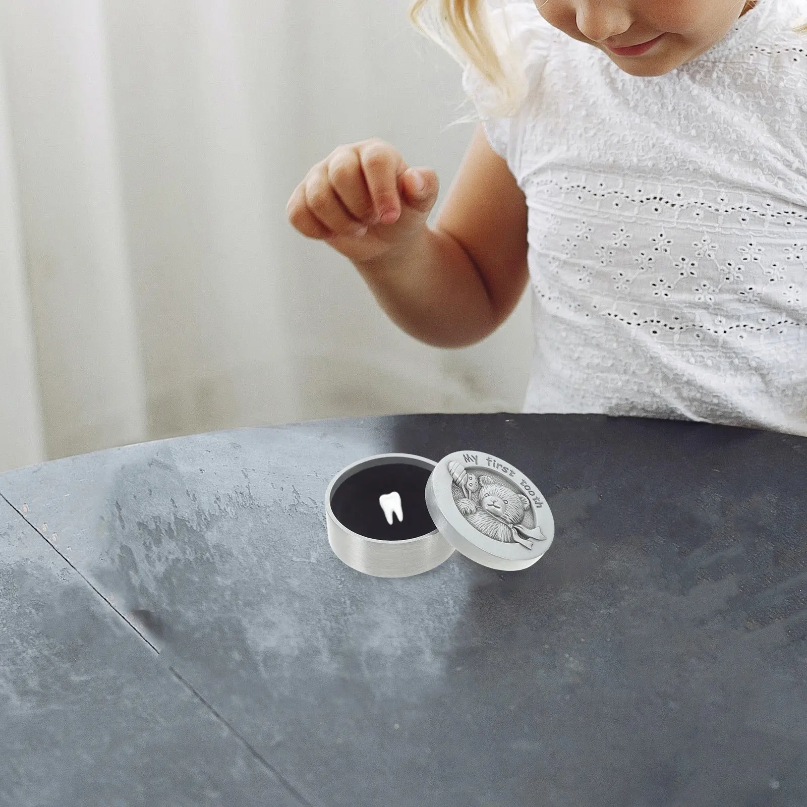 

Коробочка для хранения молочных зубов из прочного сплава, сувенирная коробка для первого зубика ребенка, держатель для молочных зубов, памятный подарок для младенца