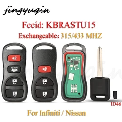 jingyuqin 315/433MHZ Car Remote Key For Infiniti/Nissan Frontier Murano Armada Pathfinder Versa Altima Maxima Xterra KBRASTU15