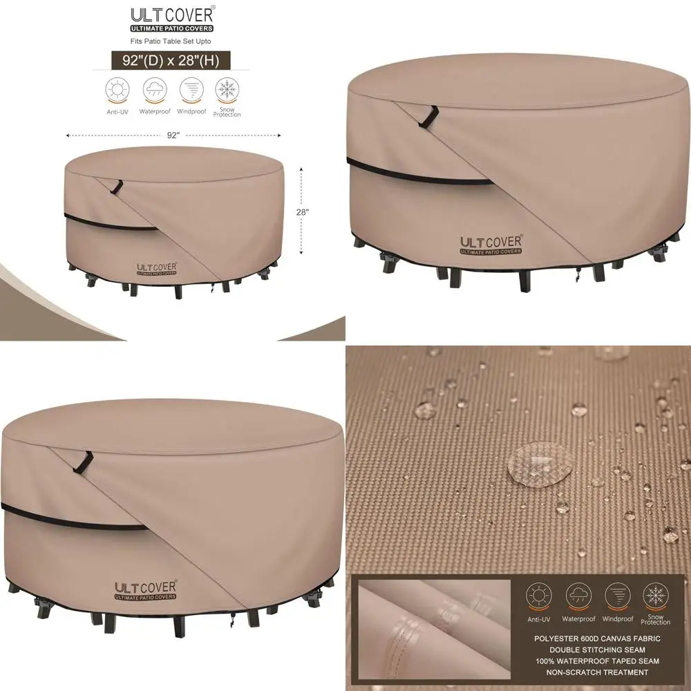 

Waterproof Outdoor Patio Furniture Cover - 92 Protective Cover for Table and Chairs Set