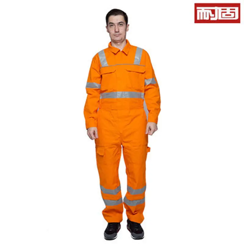 One-Piece Work Clothes Men's Suit Flame Retardant Anti-Static Welder Workshop Machine Repair Reflective Strips Labor Protection Clothing Work Clothes Customization