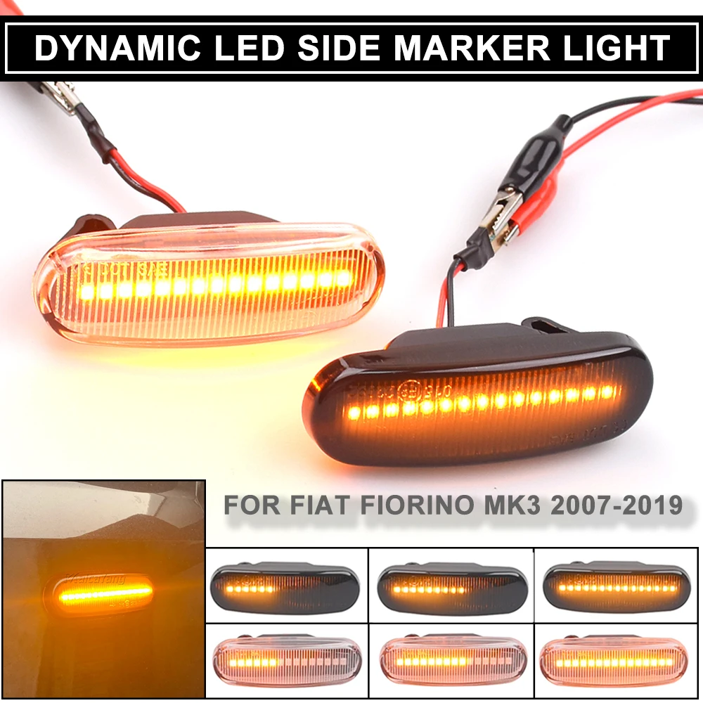 2Pcs Dynamic LED Turn Signal Side Marker Light Repeater Lamp For Fiat Panda 169 Grande Punto Inkl Evo Doblo Fiorino Linea Idea