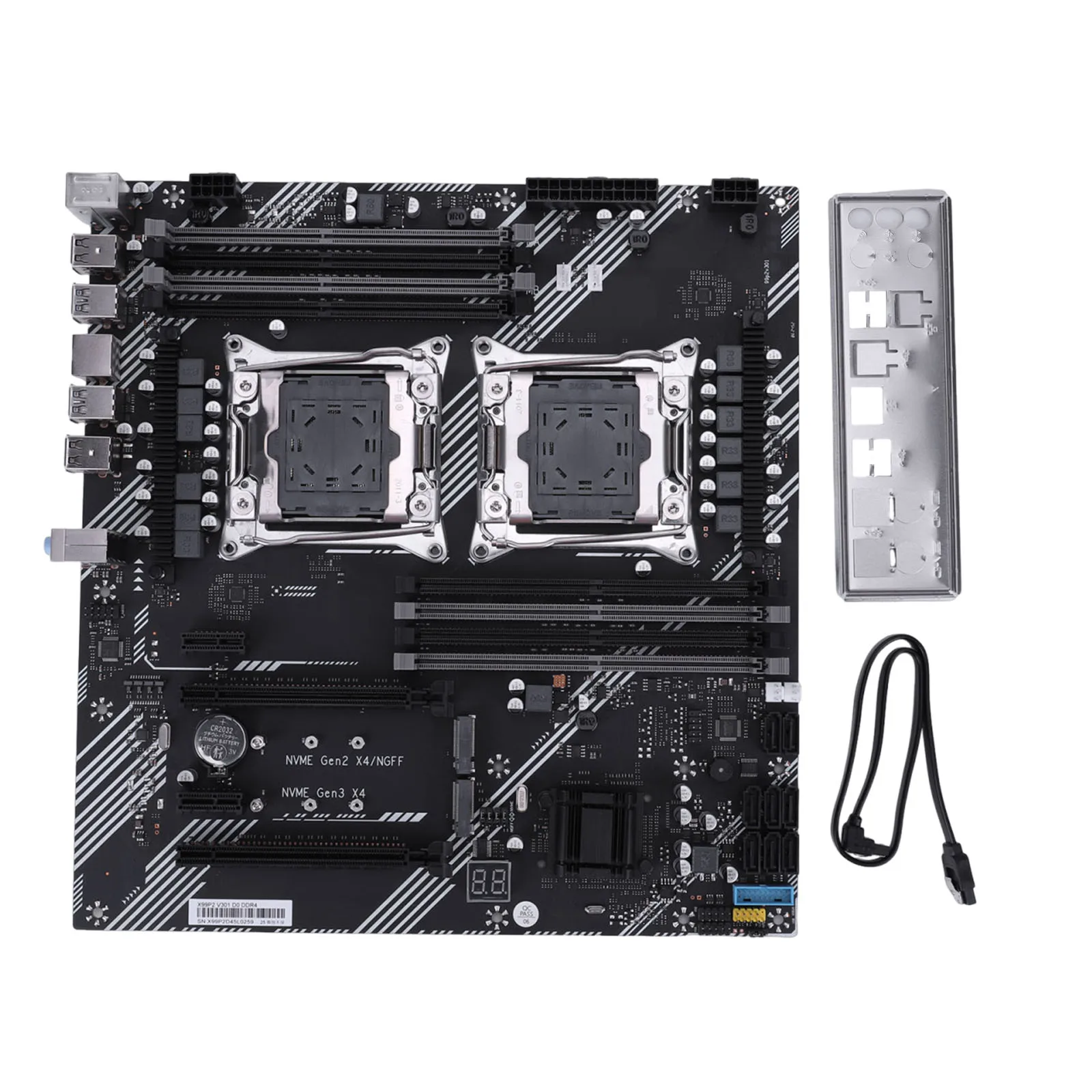 X99 Dual Computer Motherboard 8 DDR4 Memory Slot PC Mainboard USB 3.0 USB 2.0 M.2 NVME SATA 3.0 Interface for Desktop PC
