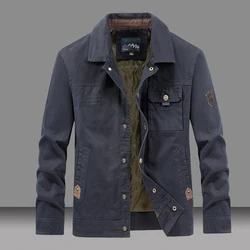 Autumn Men's Cotton Tactical Jackets Casual Man Lapel Army Hiking Windbreaker Coats Men Outdoor Hunting Work Jacket Clothing
