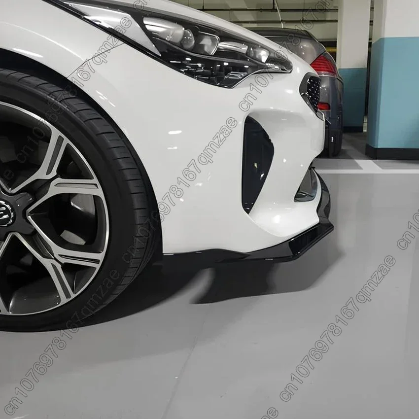 For Kia Stinger GT 2018-2023 Front Bumper Spoiler Lip Lower Body Kit Diffuser Splitter Tuning Guard Body Kit Tuning Gloss Black view 4