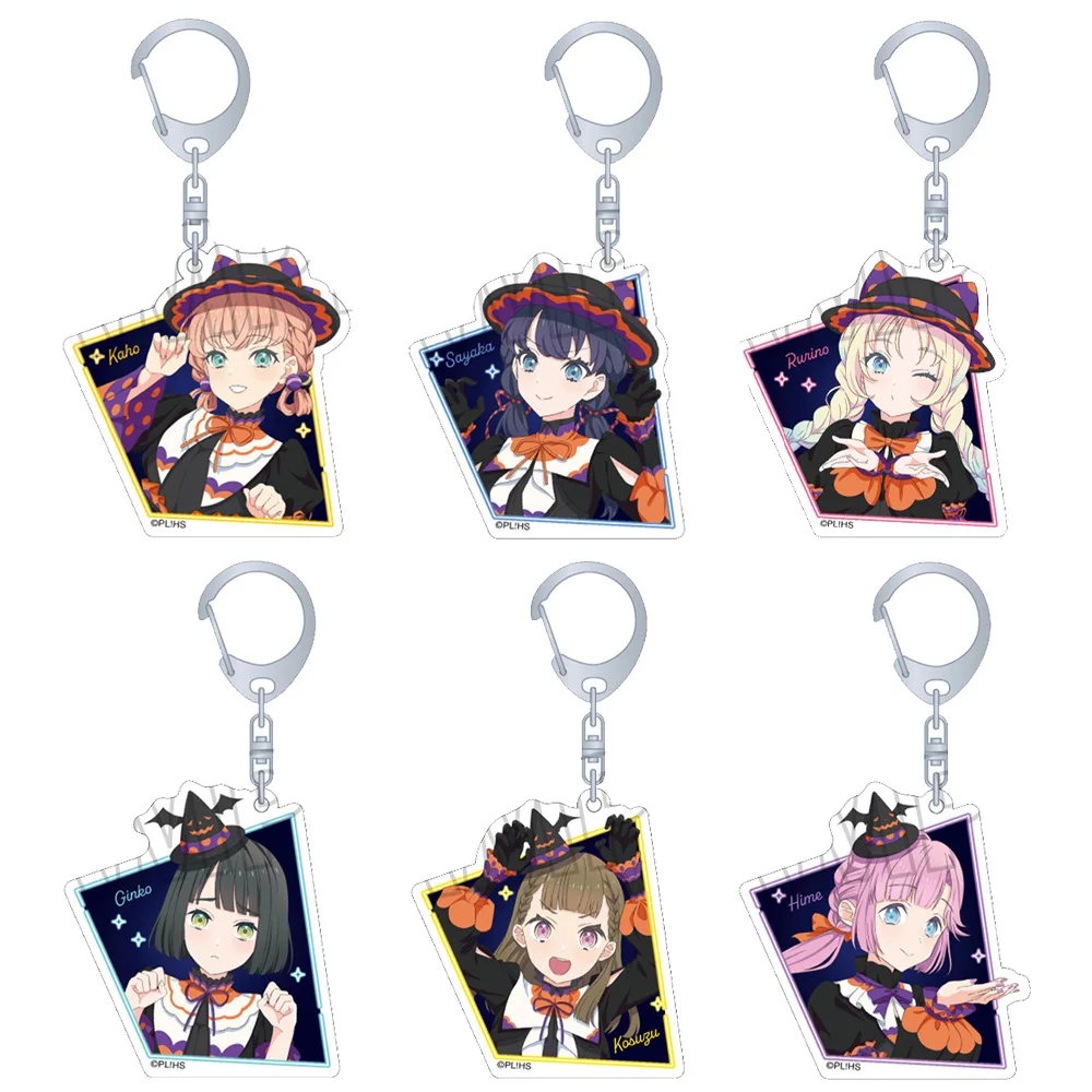 ¡Ama vive! Hasunosora-Llavero acrílico de Anime para niña, Sayaka Murano Rurino Osawa Ginko Momose Chibi, colgante para bolso