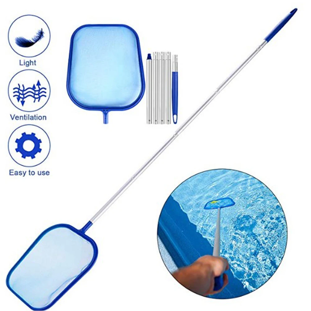 

Swimming Pool Skimmer Net with 5 Sections Aluminum Pole Pool Leaf Skimmer Leaf Rake Net for Fast Cleaning Ponds Hot Tub and Spas