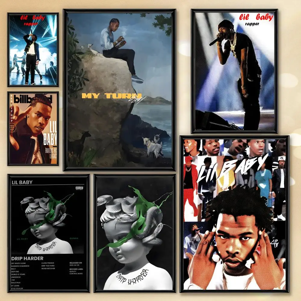 Pop Rap Music Album Cover L-Lil Baby Creamy Space Aesthetic Warm Decor Inspiration Quick Wall Transformation Cozy Home Poster