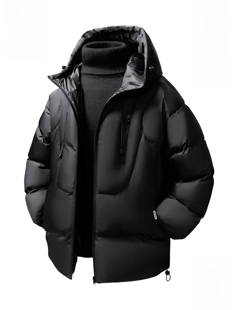 

Мужская зимняя свободная теплая утолщенная куртка Paul Frank Large-Mouth Monkey Bla с капюшоном из хлопка, защита от холода