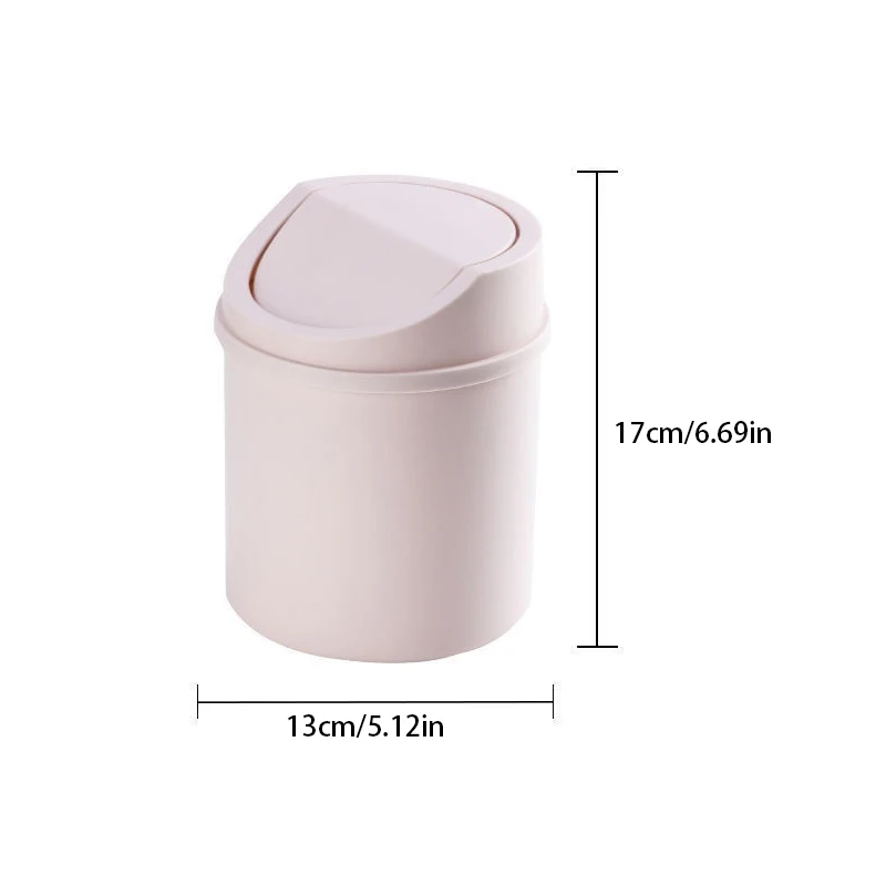 Mini Desktop Bin Small Trash Can Tube With Cover Bedroom Trash Can Garbage Can Clean Workspace Storage Box Home Desk