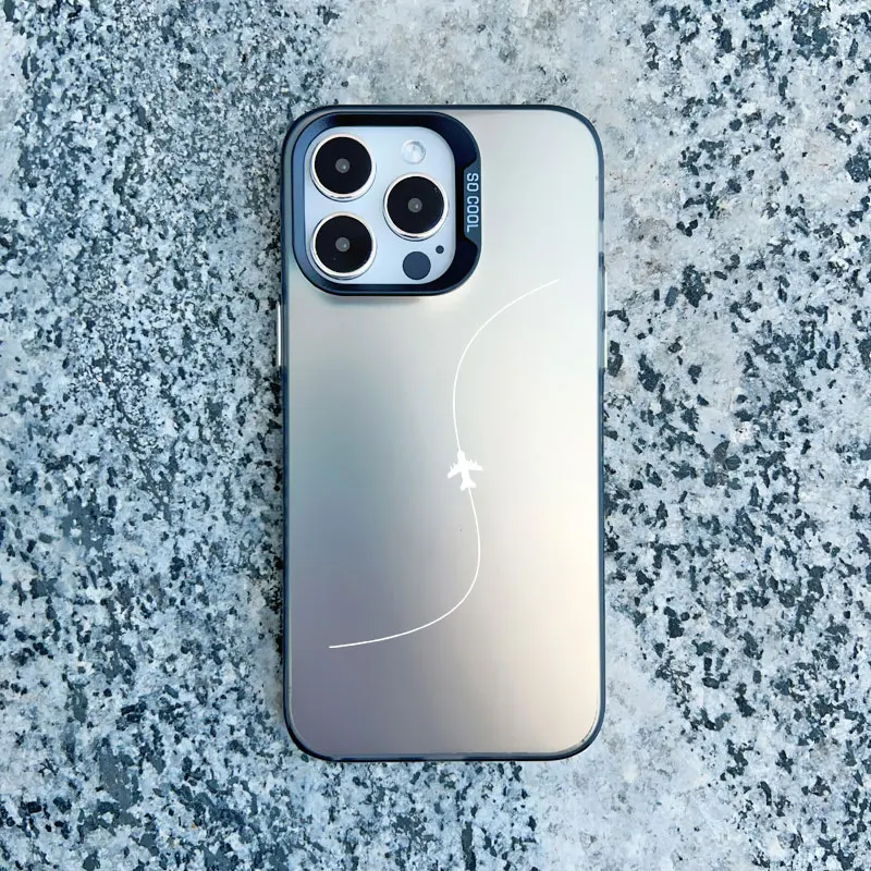 Flugzeug-Handyhülle mit Herz-Paar-Motiv für Apple iPhone 17 16 15 13 12 11 Pro Max Mini 14 Pro Max Plus – Stoßfeste Laser-Cover – Detail 3