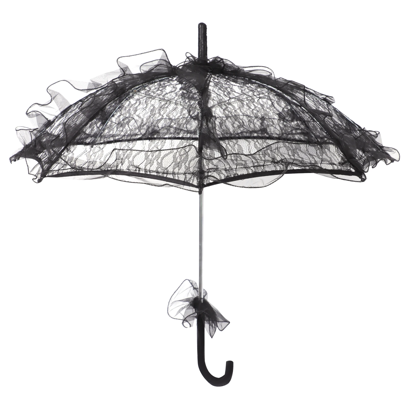 

1pc Umbrella Black Color Photography Prop Stage Dancing Accessory Wedding Decorative Parasol Aluminum Frame