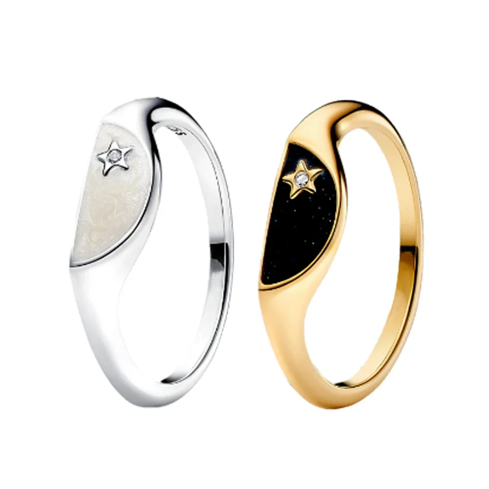 

Женское серебряное полукруглое эмалированное кольцо с эмалью