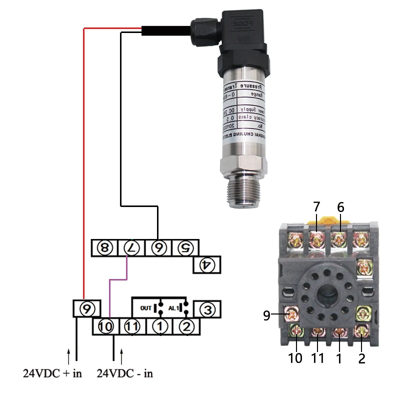 Digital Din type pressure controller with high alarm and low alarm 0-10Kpa 30Kpa 50Kpa 100Kpa pressure monitor gauge