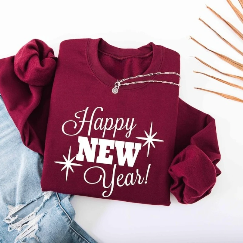 新年おめでとうセレブレーションスウェットシャツ、こんにちは2026年パーティーシャツ、新年ギフト衣装、秋冬ファッションサーマルフーディートップス