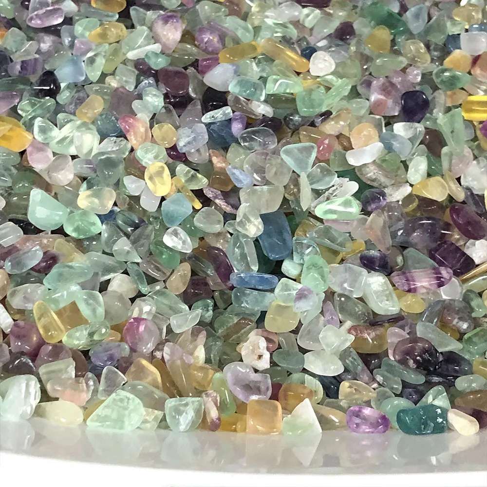 Natural Stone Crystals Chip Rainbow Fluorite Gravels Stones Crystal Gemstones Mineral Quartz Chakra Home Decoration Decorative