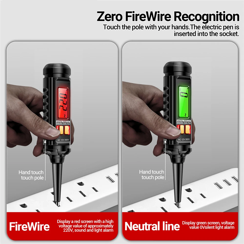 ANENG B15 AC25-250V Cloak 3.5mm Color Light Multifunctional Circuit Detection Pen One Word Screwdriver Sound and Light Alarm