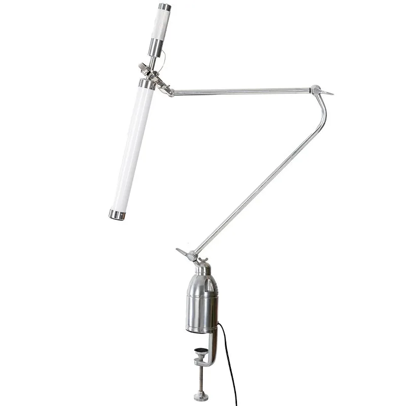 Cast aluminum, clip-on, desk lamp, industrial wind, folding arm lamp