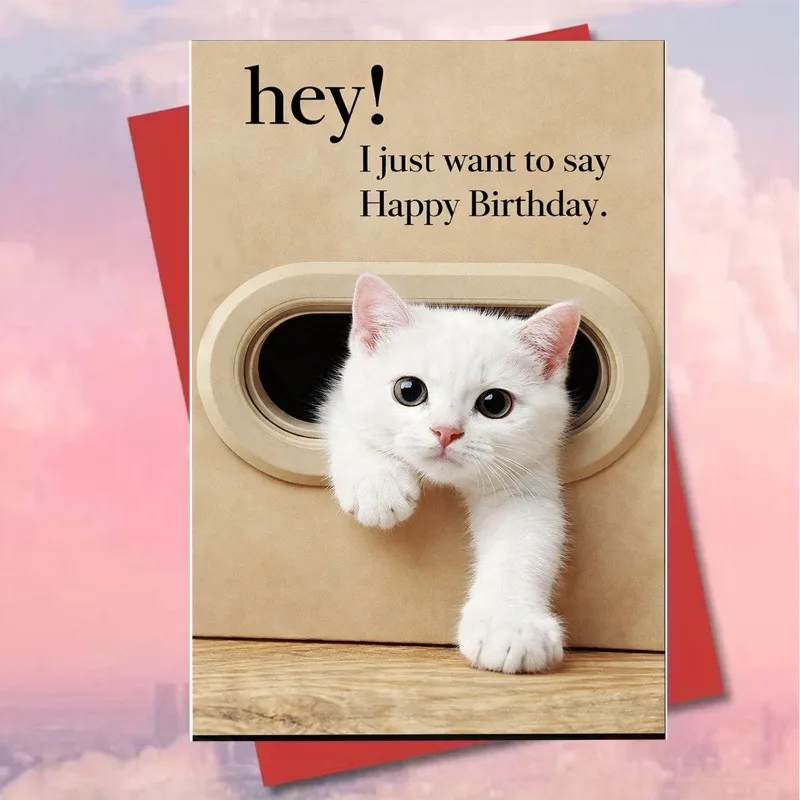 Cute Cat Birthday Card, 