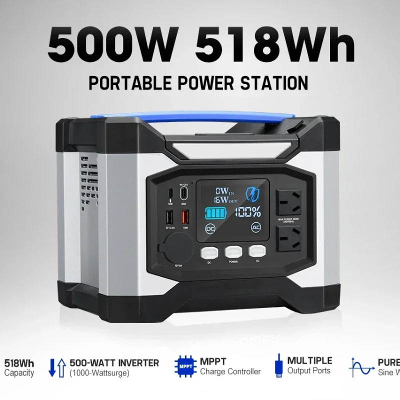 YYHC ATEM POWER 110V 220V 500W Outdoor Camping All in One Solar Portable Power Station