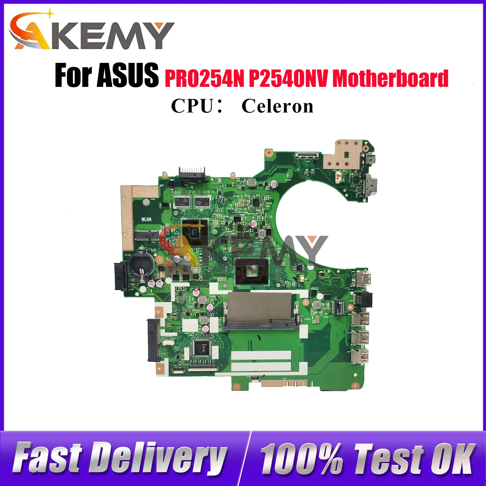 

P2540NV Материнская плата для ноутбука ASUS ProArt PRO254N P2540N P2540NV Материнская плата для ноутбука с процессором Celeron 100% тестирование ОК быстрая доставка