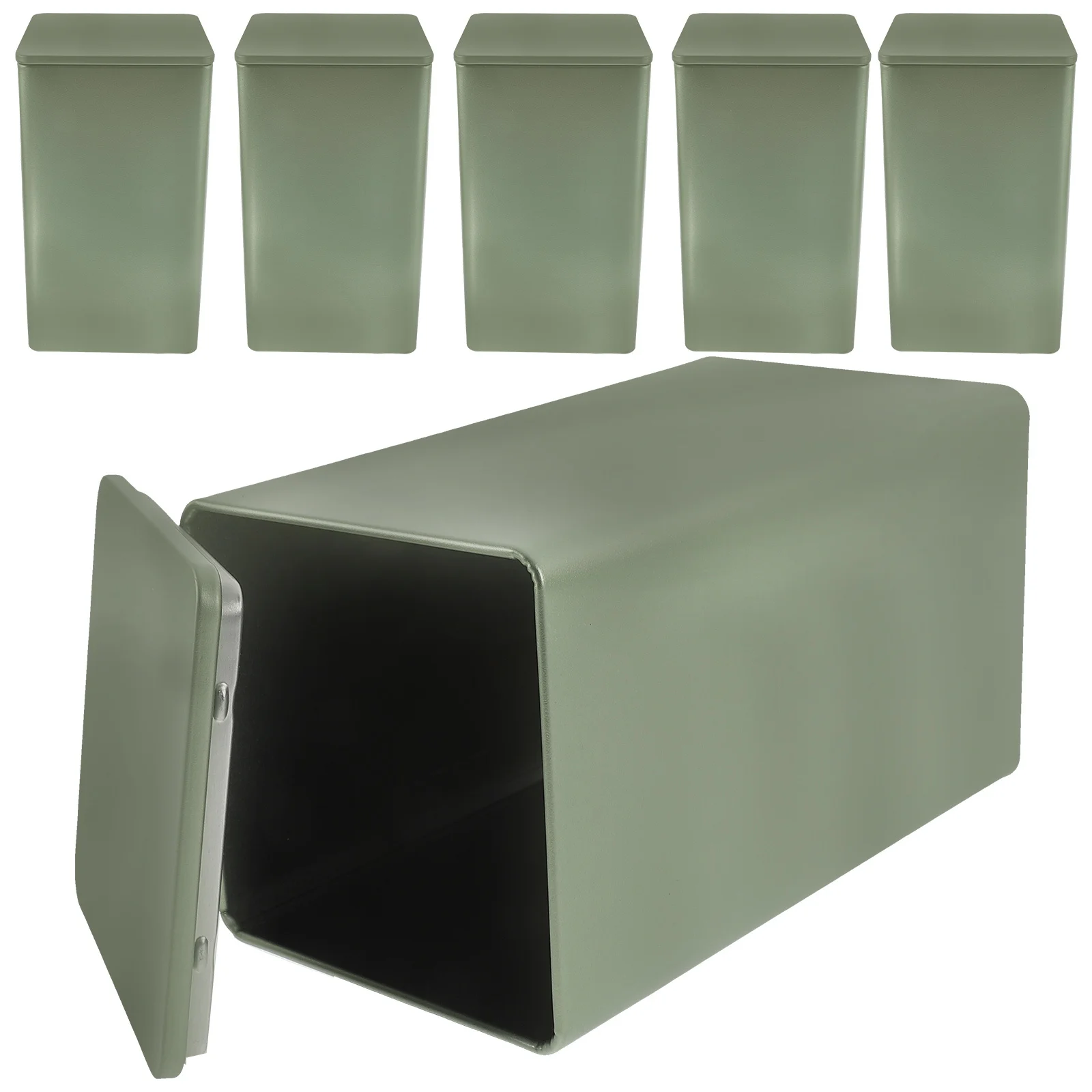 

6Pcs Tea Tin Tinplate Storage Jar Airtight Kitchen Canister Coffee Bean Tea Leaf Candy Holder Tinplate Jar with Lid