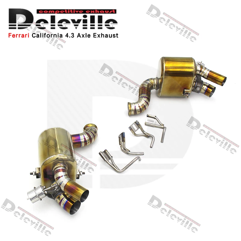 OEM Axle Back Car Exhaust Pipes For Ferrari California 4.3L 2009-2014 Vacuum Valve Titanium Muffler view 5