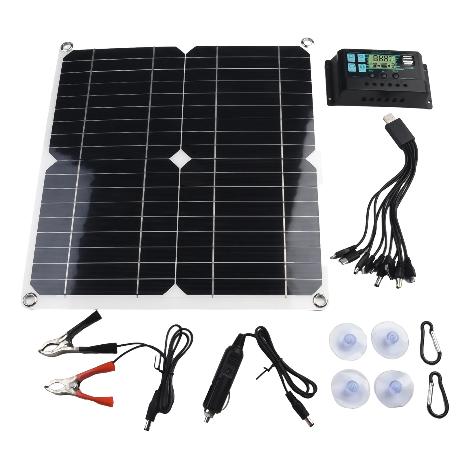 Imagem -02 - Kit de Painel Solar com Controlador Mppt 20.8v dc 100a 12v 100a para Caravana Barco 200 Watts Automóveis Navios Motocicletas