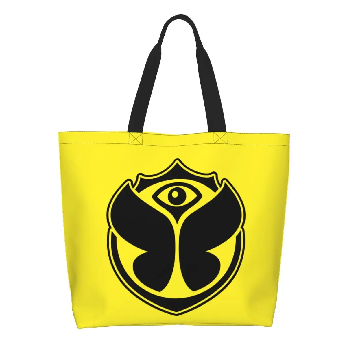 Tomorrowland Groceries Shopping Bag Printed Canvas Shopper Tote Shoulder Bags Big Capacity Portable Dance Music Festival Handbag