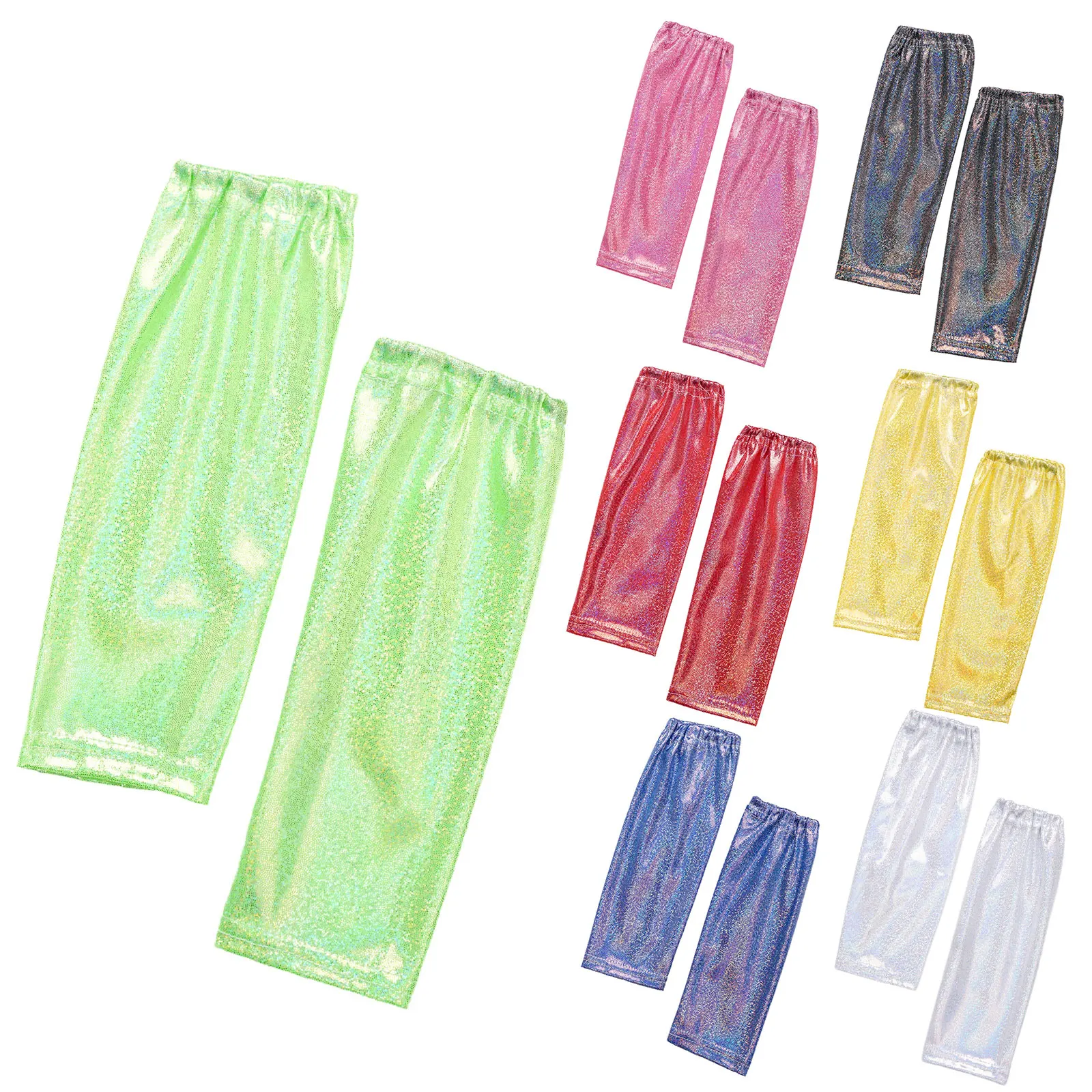 

1 Pair Kids Girls Shimmery Metallic Dance Gloves Unisex Children Retro 70s 80s Disco Jazz Dance Performance Costume Accessories