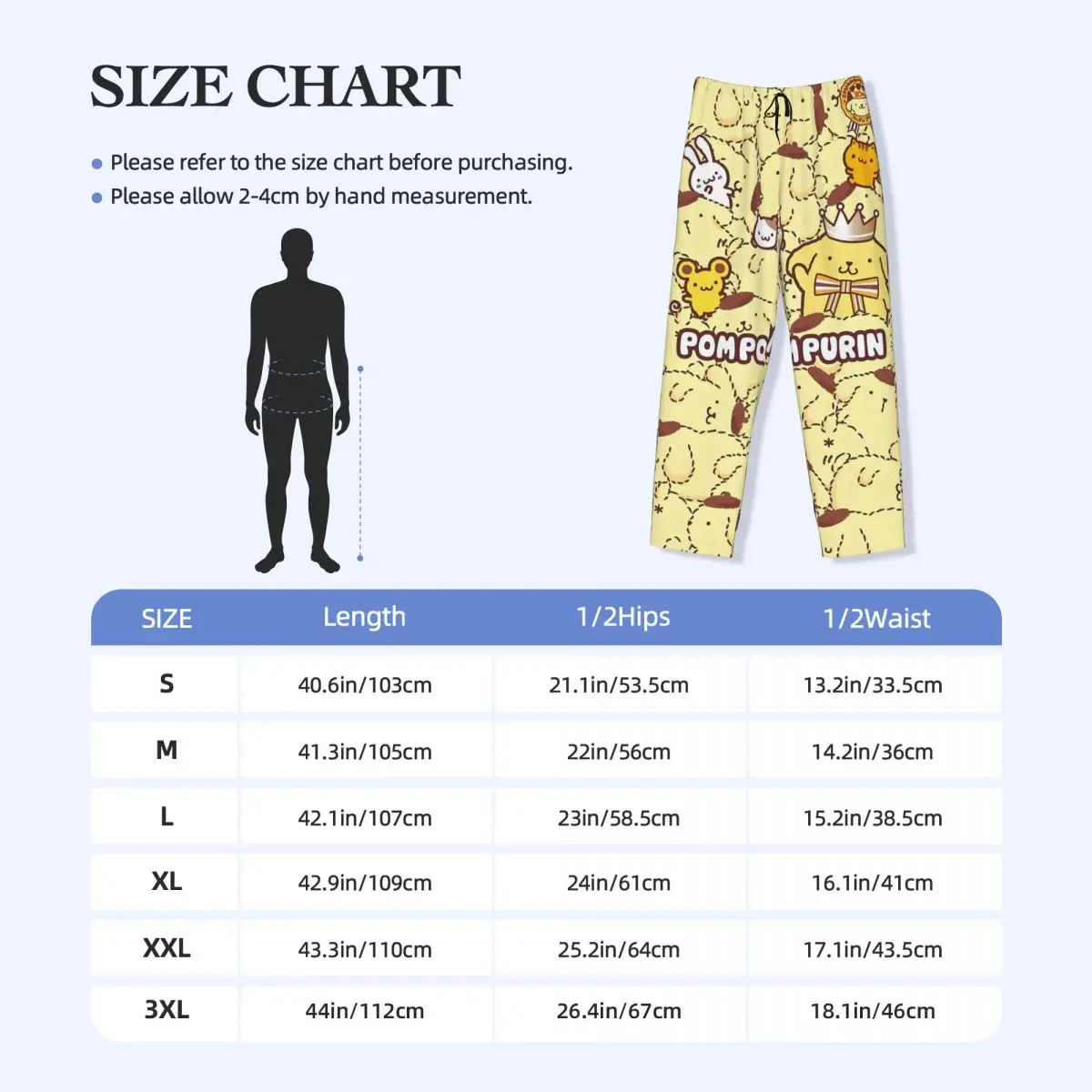 Calças de pijama masculinas personalizadas Pompompurin estampadas calças de dormir de cachorro fofo com bolsos