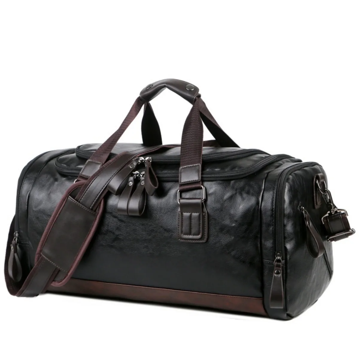 Men High Quality Travel Weekender Bags Gym Bag Leather Overnight Duffel Bag Sports Luggage Tote Duffle for Men