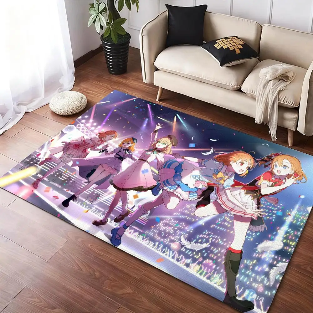 

l-Love Live School Idols Floor Mat Soft Thickened Non-Slip Door Mat for Living Room Home Decor Flannel Rugs