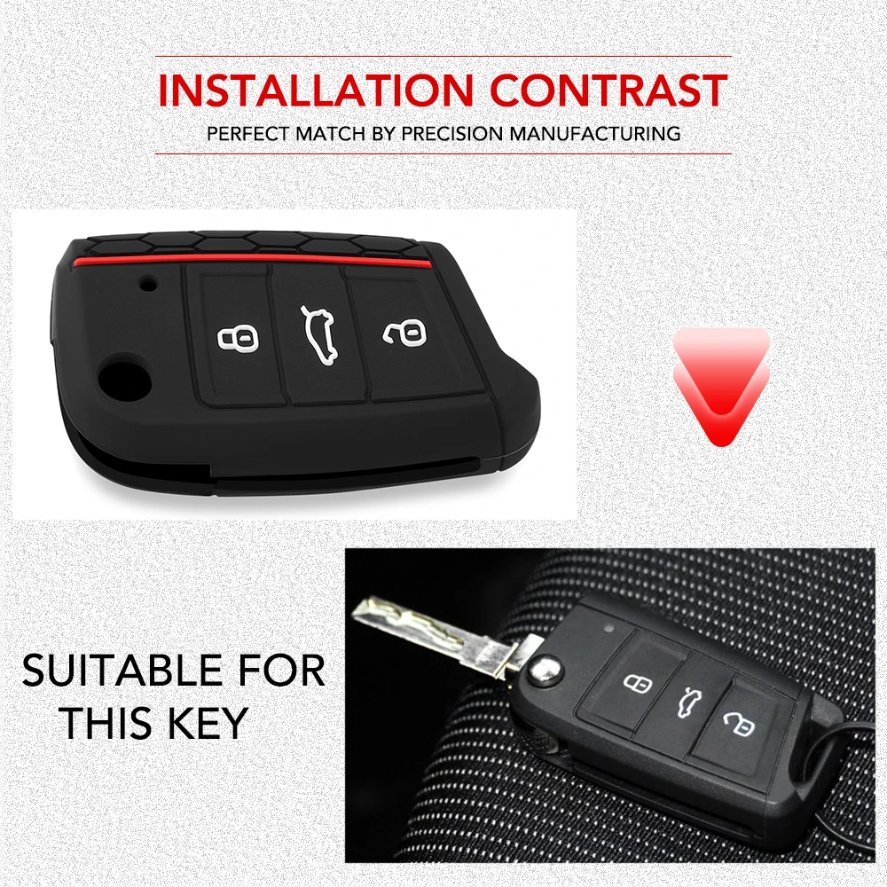 Car Silicone Key Protection Case for VW Golf 7 MK7 VII Tiguan Polo Skoda Octavia A7 Kodiaq SEAT Ateca Leon 5F SC Auto Accessorie