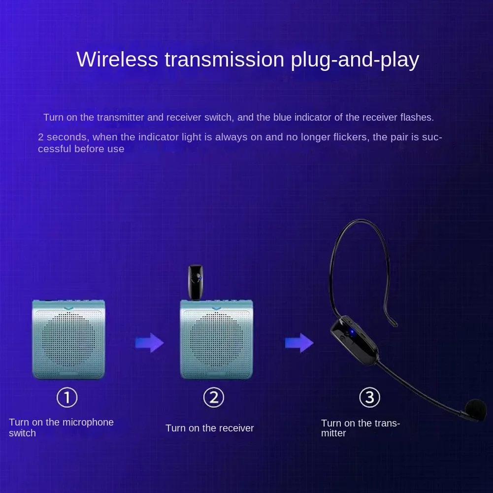휴대용 내구성 무선 마이크, 스피커 교육용 헤드셋 마이크, 2.4G