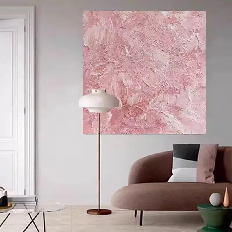 Hand painted, oil painting, Nordic ins pink, living room, dining room, decoration, abstract, bedroom