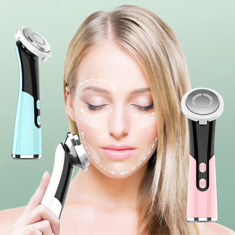 4 in 1 Portable Face Eye Massager Light Emitting Diode Display Anti-Aging Beauty Instrument Skin Firming Rejuvenation Machine