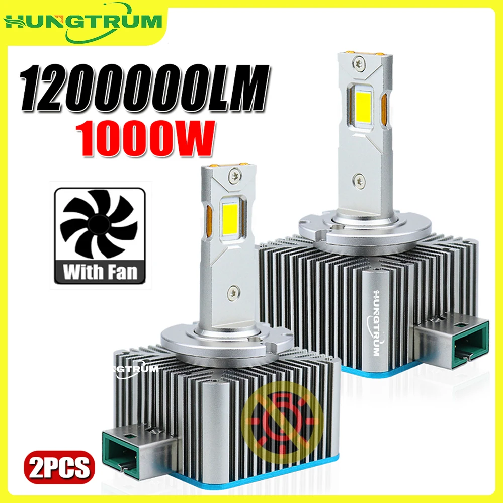

D1S D3S LED CANBUS Headlight HID D2S D4S D8S D1R D2R D3R Plug & Play Led Car Light 1200000LM 1000W High Power With Fan Headlamp